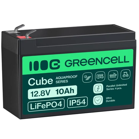 Green Cell CUBE LiFePO4 10Ah 12,8V 128Wh lítium-železofosfátová batéria pre UPS, monitorovanie