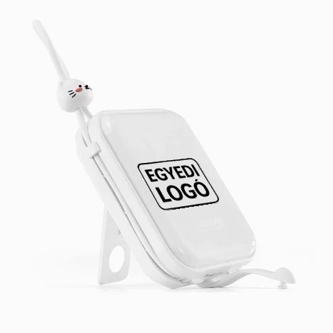 S JEDINEČNÝM LOGOM Joyroom power banka s USB C a Lightning káblami a stojanom Cutie Series 10000mAh 22.5W biela (JR-L008)