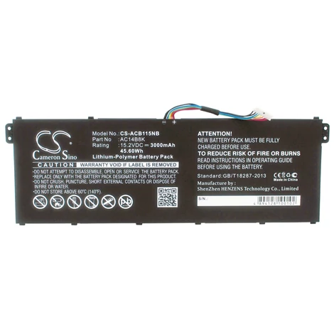 Cameron Sino 3000mAh Acer TravelMate B115-M,TravelMate B115-MP,Chromebook 11,Aspire E3-111,Aspire E3-112,Aspire E3-112M,Aspire E5-721,Aspire E5-731,Aspire E5-731G,Aspire E5-771 Batéria