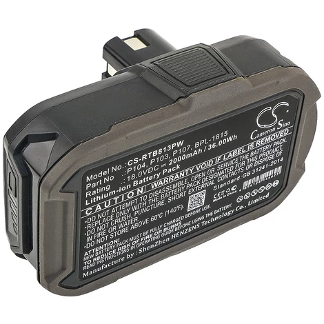 Cameron Sino 2000mAh Ryobi ZRP813,BID-1801M,BID-180L,BID1821,BIW180,CDL1802P4,CAD-180L,CAG-180M,CAP-1801M,CCC-1801M Batéria