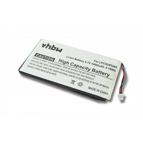 Náhradná batéria MP3 prehrávača VHBW pre Creative Labs LPCS285385, BA20603R79914, DVP-HD0003 - 1400 mAh 3,7 V Li-Ion