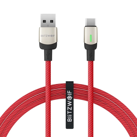 BlitzWolf BW-TC21 szőtt USB-C Kábel 3A 1m (Piros)