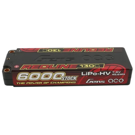 RC batéria - Gens Ace Redline 6000mAh 7.6V 130C 2S2P (tvrdé puzdro) HV