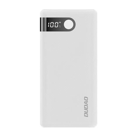 Dudao power bank 20000 mAh 2x USB / USB Type C / micro USB, 2 A, LED kijelzővel fehér (K9Pro-05)