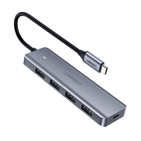 Ugreen USB - 4x USB 3.2 Gen 1 HUB s napájacím konektorom micro USB, sivý (CM219 70336)