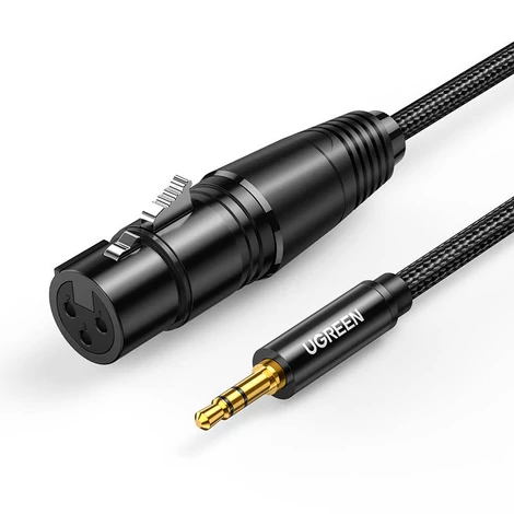 UGREEN AV182 Cablu audio AUX XLR - 3,5 mm AUX, 1 m (negru)