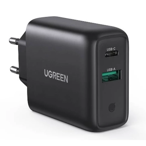 Sieťová nabíjačka UGREEN CD170, USB QC3.0, USB-C PD, 36 W (čierna)