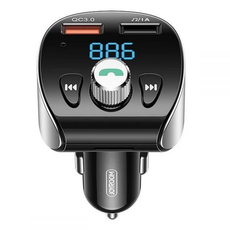 Joyroom FM vysielač, Bluetooth 5.0 nabíjačka do auta, MP3, 2x USB, TF, micro SD, 18 W, 3 A, Quick Charge 3.0, čierna (JR-CL02)