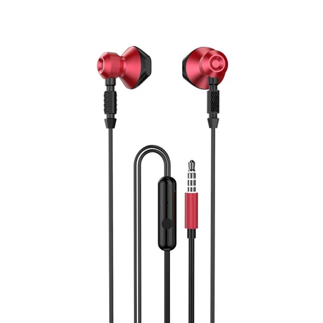 Dudao fém vezetékes fülhallgató, 3,5 mm-es mini jack, piros (X2C-Red)