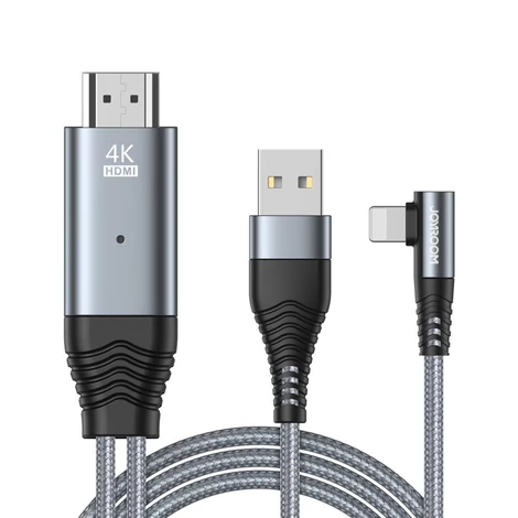Joyroom Lightning – HDMI 4K@60Hz adapter kébel képernyőtükrözéshez, szürke (SY-35L1)