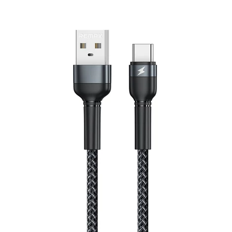 Remax USB - kábel USB typu C, nabíjanie, prenos dát, 2,4 A, 1 m, čierny (RC-124a-black)