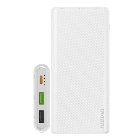 Dudao power bank 10000mAh, 18W, Quick Charge, Power Delivery, 2x USB / 1x USB Type C, fehér (K12PQ_W)