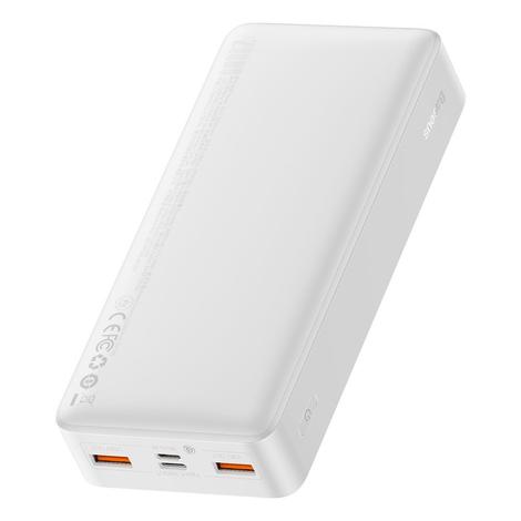 Baseus Bipow digital display Power bank, 20000mAh, 20W, 2x USB / USB Type C / micro USB, Quick Charge, AFC FCP, white (PPDML-M02)