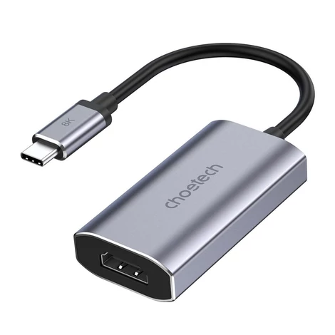 Jednosmerný káblový adaptér Choetech USB typ C - HDMI 8K@60Hz, sivý (HUB-H16)
