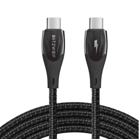 Kábel USB-C na USB-C BlitzWolf BW-FC1, 96W, 5A, 1m (čierny)