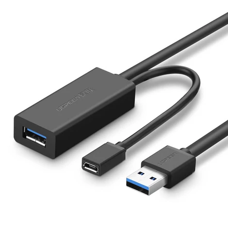 UGREEN US175, USB 3.0, micro USB, predlžovací kábel, 5 m (čierny)