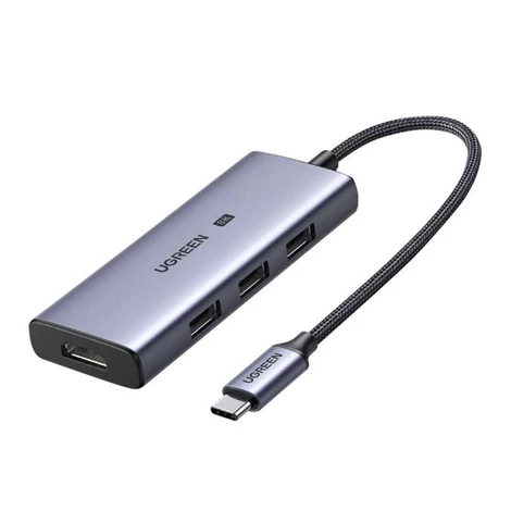 UGREEN CM500 4-v-1 adaptér USB-C - 3x USB 3.0 + HDMI2.1 8K (sivý)