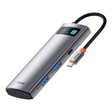 Baseus hub adaptér 7 v 1 USB-C - 2x USB 3.0 + HDMI + USB-C PD + USB-C + SD + TF