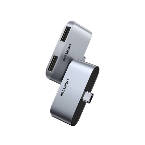 UGREEN CM412 adapter, USB-C - 2xUSB 3.0 (szürke)