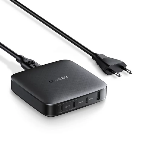 UGREEN CD226 fali töltő, USB QC3.0, 3x USB-C, 100 W, PD (fekete)