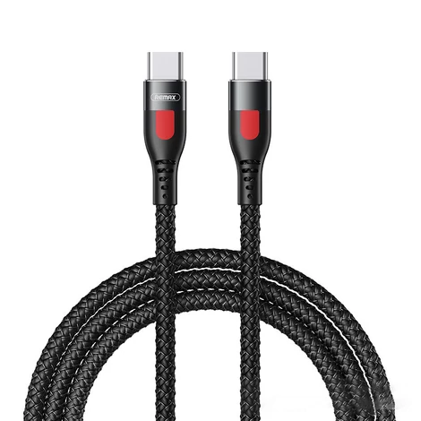 Remax LESU sorozatú gyorstöltő kábel USB Type C - USB Type C PD, 65W, 1m, fekete (RC-195C-C)