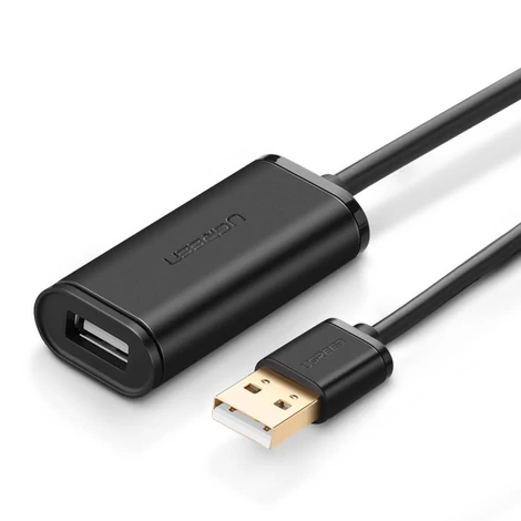 UGREEN US121 aktív USB 2.0 predlžovací kábel, 15 m (čierny)