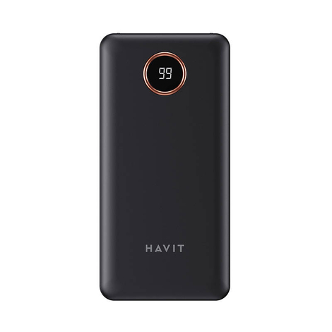 Powerbank Havit PB74 10000mAh + kábel USB-C, Lightning, micro USB (fekete)