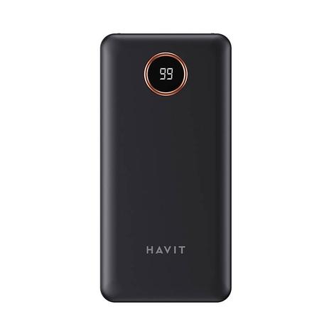 Powerbank Havit PB74 10000mAh + cable USB-C, Lightning, micro USB (black)