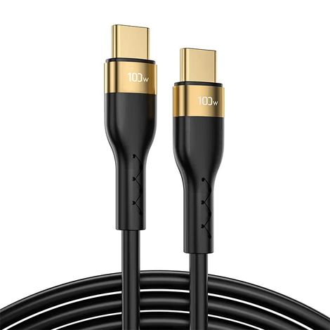 Joyroom Liquid Silicone USB Type C - Nabíjací / dátový kábel USB Type C PD 100W, 2 m, čierny (S-2050N18-10-black)