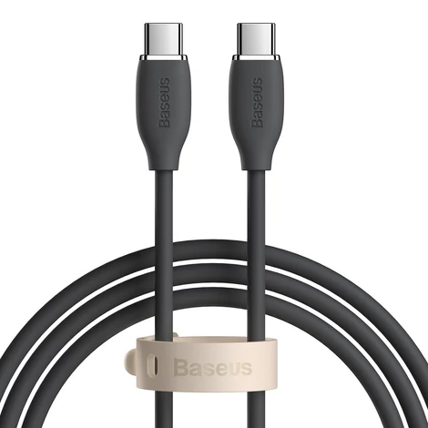 Baseus USB typu C - kábel USB typu C 100 W, dĺžka 1,2 m, silikagél Jelly Liquid - čierny (CAGD030001)