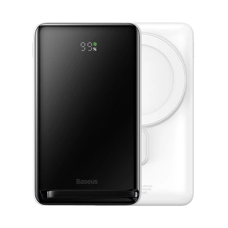 Baseus mágneses vezeték nélküli gyorstöltő Power Bank 10000mAh 20W fehér (Baseus Xiaobai sorozatú C-típusú töltőkábellel)