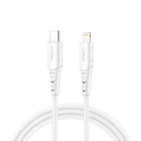 Vipfan P04 USB-C Lightning kábel, 3A, PD, 1 m (biely)