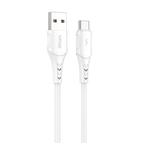 Vipfan Farebný kábel X12 USB a USB-C, 3A, 1 m (biely)