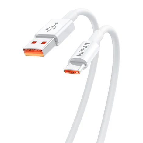 Kábel Vipfan X17 USB-USB-C , 6A, 1,2 m (biely)