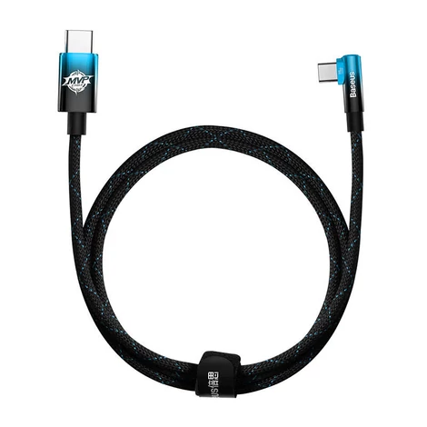 Kábel Baseus MVP2 USB-C na USB-C, 100 W, 1 m (čierny/modrý)