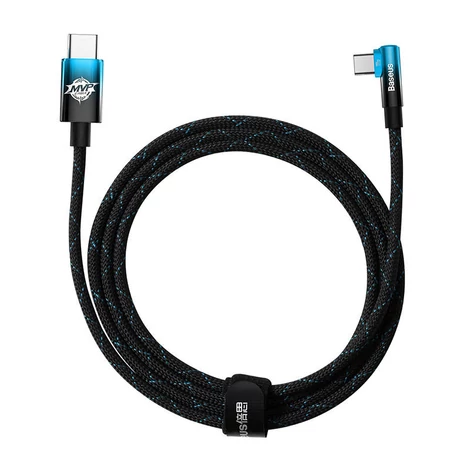 Kábel Baseus MVP2 USB-C na USB-C, 100 W, 2 m (čierny/modrý)