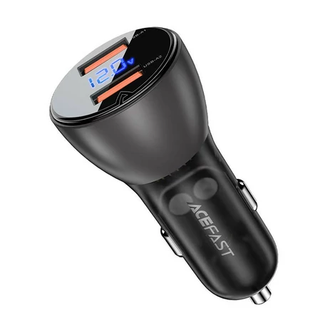 Nabíjačka do auta Acefast B7, 45 W, 2x USB, s displejom (čierna)