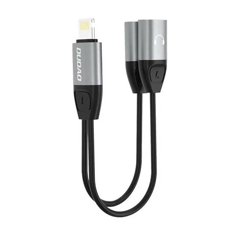 Dudao L17i Lightning 2x Lightning audio adaptér (čierny)