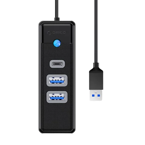 Orico Rozbočovač USB 2x USB 3.0 + USB-C, 5 Gb/s, 0,15 m (čierny)