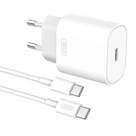 XO L91EU Fali töltő + USB-C kábel 25W (fehér)