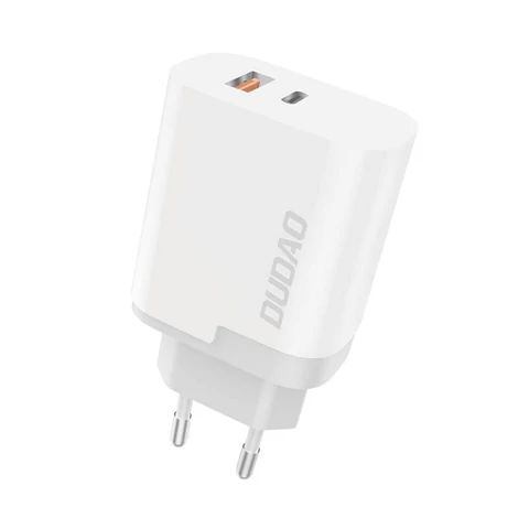 Dudao A6XSEU USB + USB-C nabíjačka QC3.0 PD 22,5 W (biela)
