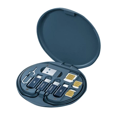 Remax Wanbo RC-190 USB-C kábel + csatlakozókészlet, 25cm, 60W (kék)