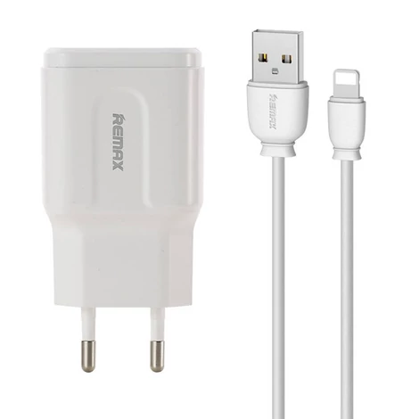 Remax RP-U22 Fali töltő  2x USB, 2,4A (fehér) + Lightning kábel