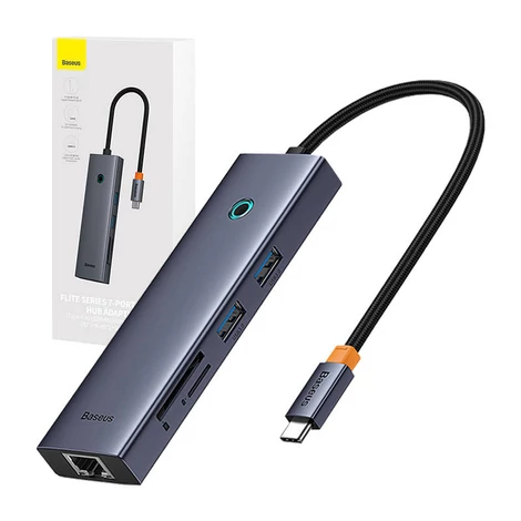 Baseus Hub 7in1 UltraJoy 7-port ( USB-C to 1xHDMI4K@30Hz + 2xUSB 3.0 + 1xPD +RJ45 + SD/TF3.0)