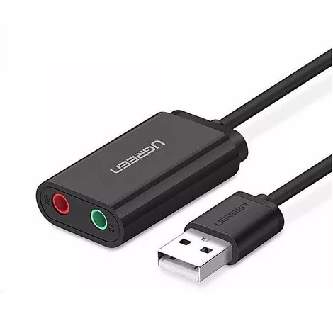 UGREEN 15 cm-es USB külső hangkártya (fekete)