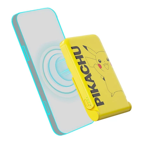 OTL Magnetická powerbanka 5000 mAh, USB-C 15W, Pokemon Pikachu so stojanom (žltá)