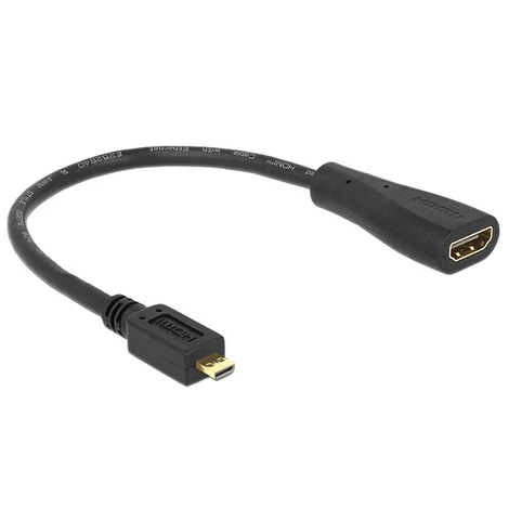 Delock micro HDMI (samec) na 19 pin HDMI (samica) - 23 cm kábel