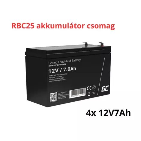 APC RBC25 helyettesítő akkumulátor csomag (4x 12V 7Ah)