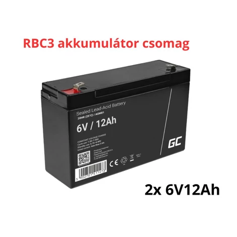 APC RBC3 helyettesítő akkumulátor csomag (2x 6V 12Ah)