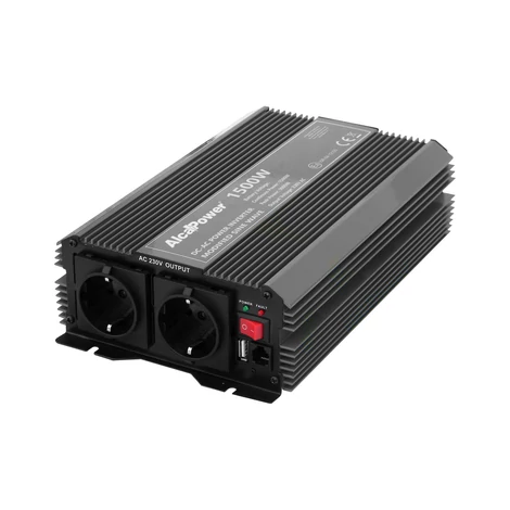 AlcaPower Autós Inverter 12V-ról 230V-ra feszültségátalakító (feszültség növelő) 1500W